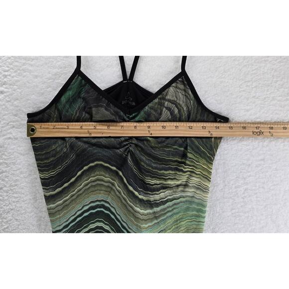 Prana: Shades of Green Wavy Stripe Tank Swim Top Women Medium - Picture 4 of 5